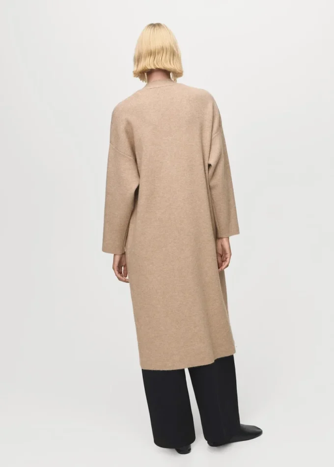 Long manteau en maille