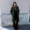Long manteau en simili cuir