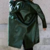 Long manteau en simili cuir