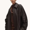 Long trench-coat en simili cuir