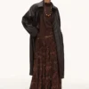 Long trench-coat en simili cuir