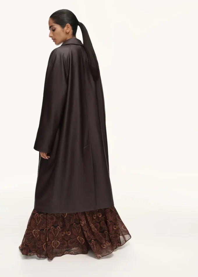 Long trench-coat en simili cuir