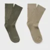 Lot de 2 chaussettes en coton côtelé Lot de 2 chaussettes en coton côtelé