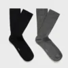 Lot de 2 chaussettes en coton côtelé