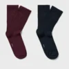 Lot de 2 chaussettes en coton côtelé