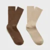 Lot de 2 chaussettes en coton côtelé Lot de 2 chaussettes en coton côtelé