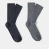 Lot de 2 chaussettes en coton côtelé