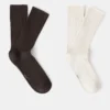 Lot de 2 chaussettes en coton côtelé Lot de 2 chaussettes en coton côtelé
