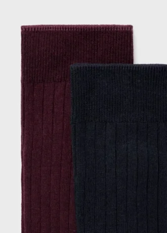 Lot de 2 chaussettes en coton côtelé Lot de 2 chaussettes en coton côtelé