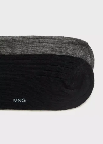 Lot de 2 chaussettes en coton côtelé
