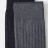 Lot de 2 chaussettes en coton côtelé
