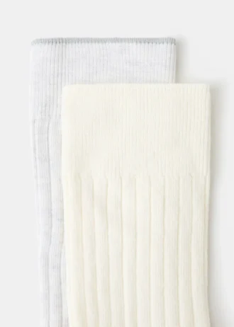 Lot de 2 chaussettes en coton côtelé Lot de 2 chaussettes en coton côtelé