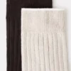 Lot de 2 chaussettes en coton côtelé Lot de 2 chaussettes en coton côtelé