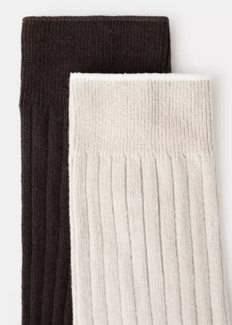 Lot de 2 chaussettes en coton côtelé