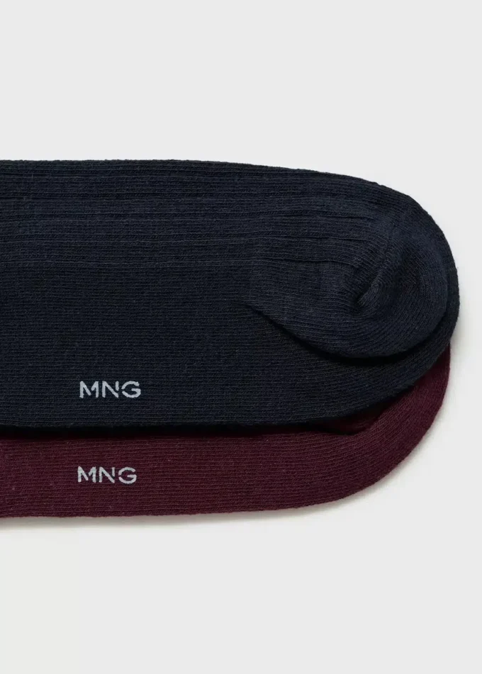 Lot de 2 chaussettes en coton côtelé