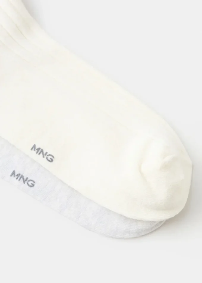 Lot de 2 chaussettes en coton côtelé Lot de 2 chaussettes en coton côtelé