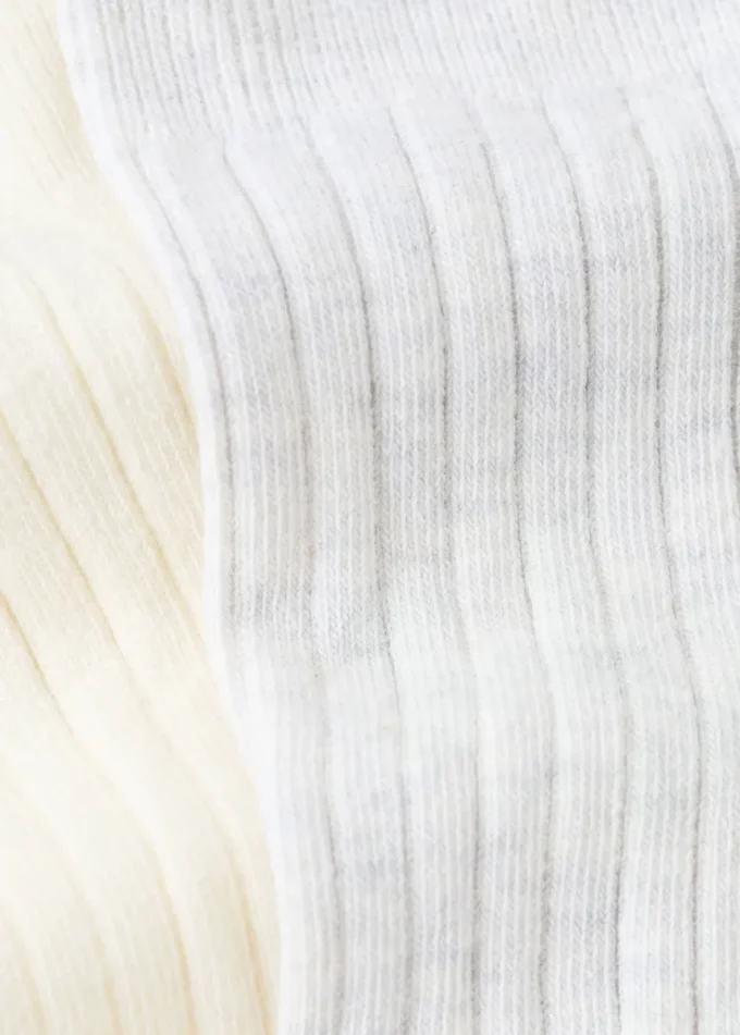 Lot de 2 chaussettes en coton côtelé Lot de 2 chaussettes en coton côtelé