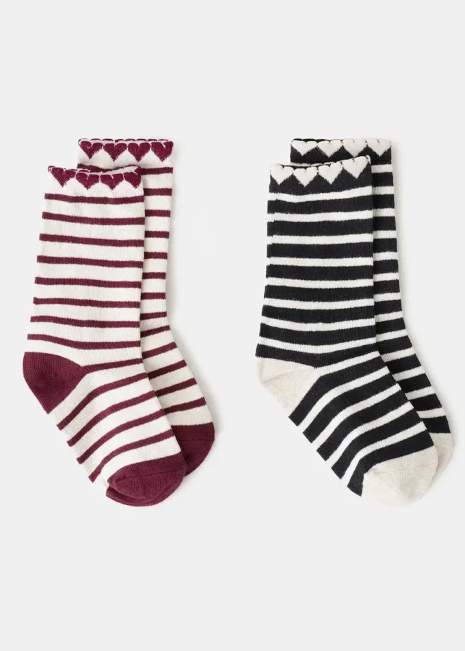 Lot de 2 chaussettes à motifs Lot de 2 chaussettes à motifs