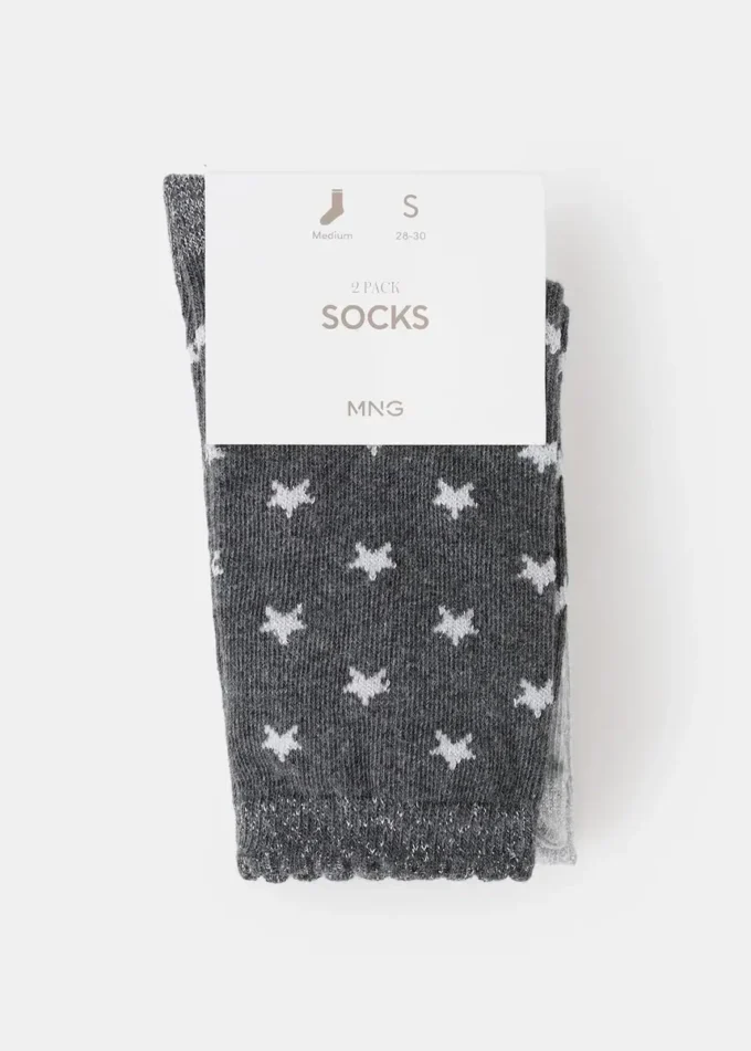 Lot de 2 chaussettes à motifs Lot de 2 chaussettes à motifs