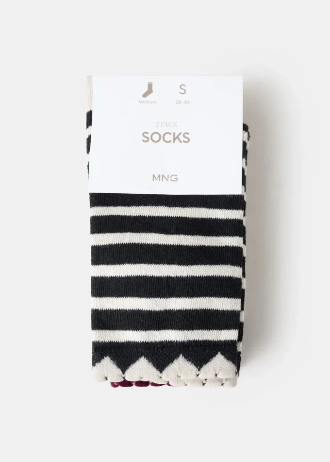 Lot de 2 chaussettes à motifs Lot de 2 chaussettes à motifs