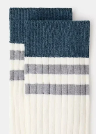 Lot de 2 chaussettes rayées en coton