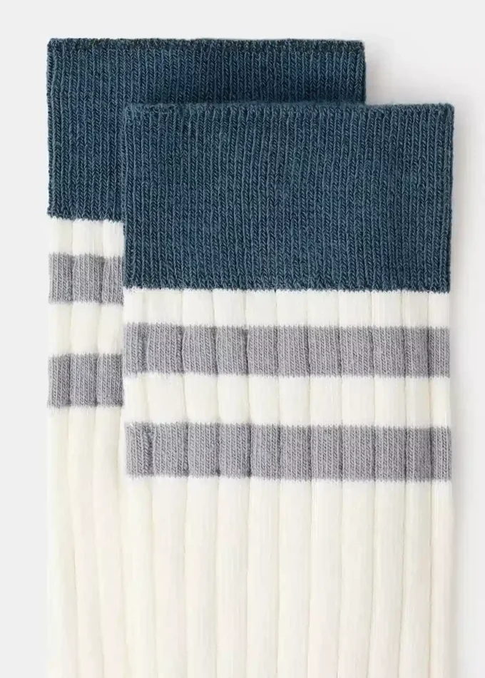 Lot de 2 chaussettes rayées en coton Lot de 2 chaussettes rayées en coton