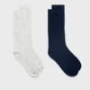 Lot de 2 paires de chaussettes côtelées Lot de 2 paires de chaussettes côtelées