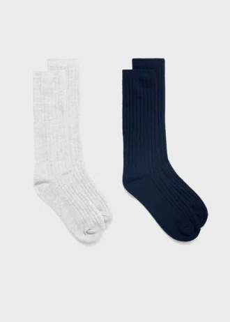 Lot de 2 paires de chaussettes côtelées Lot de 2 paires de chaussettes côtelées