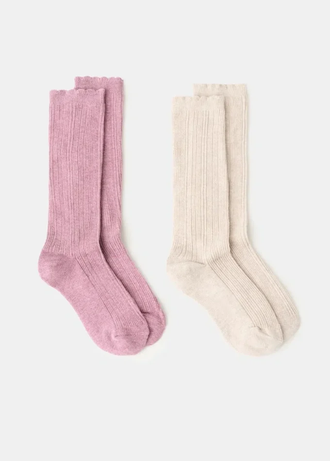 Lot de 2 paires de chaussettes côtelées Lot de 2 paires de chaussettes côtelées