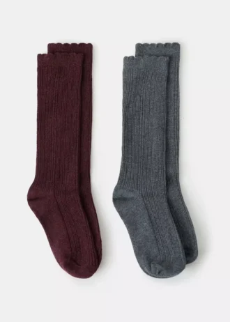 Lot de 2 paires de chaussettes côtelées Lot de 2 paires de chaussettes côtelées