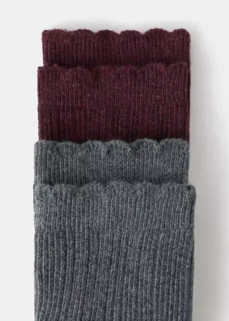 Lot de 2 paires de chaussettes côtelées Lot de 2 paires de chaussettes côtelées