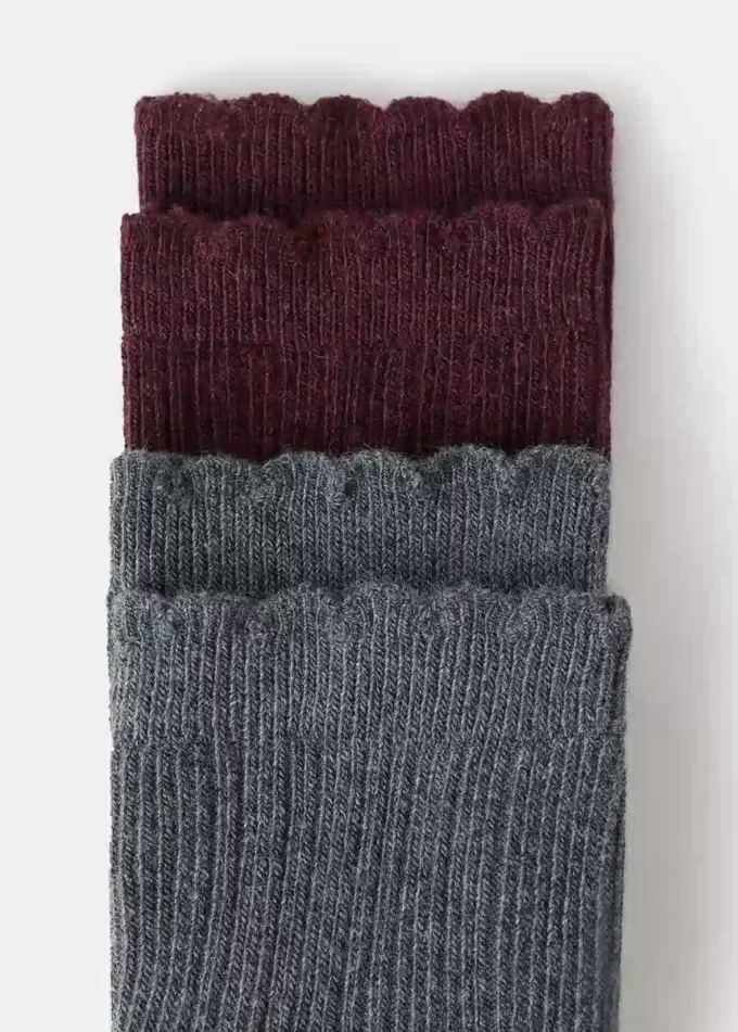 Lot de 2 paires de chaussettes côtelées Lot de 2 paires de chaussettes côtelées