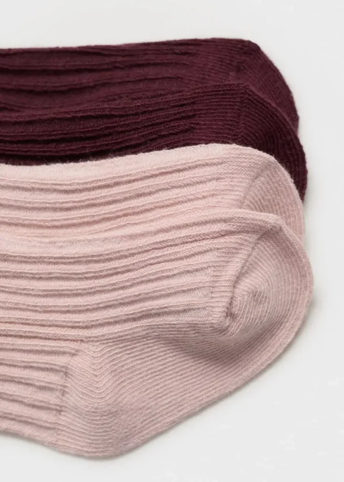 Lot de 2 paires de chaussettes côtelées