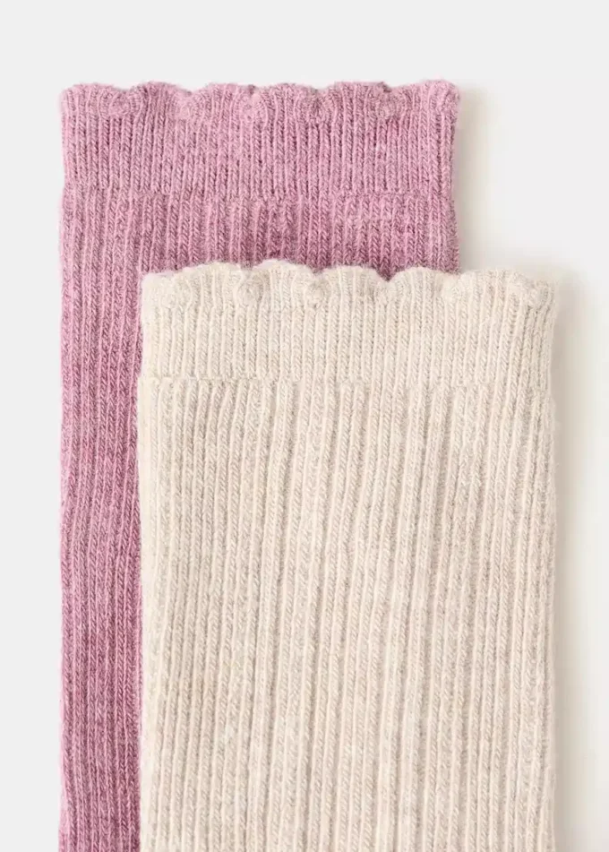Lot de 2 paires de chaussettes côtelées Lot de 2 paires de chaussettes côtelées