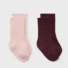 Lot de 2 paires de chaussettes côtelées
