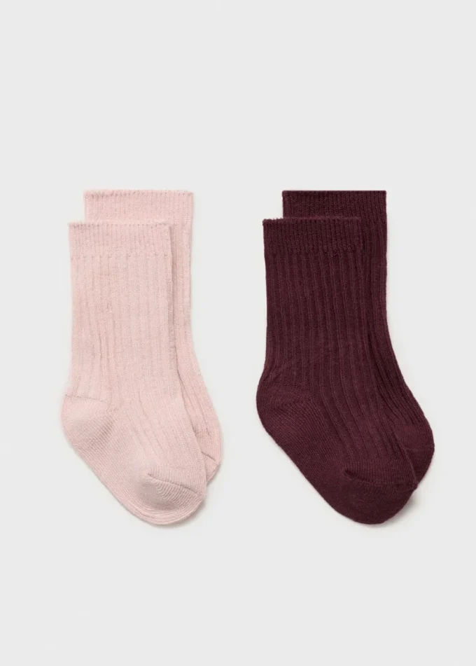 Lot de 2 paires de chaussettes côtelées