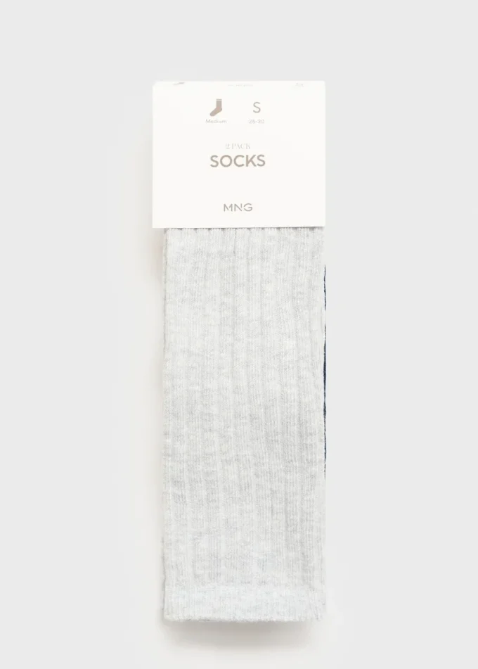 Lot de 2 paires de chaussettes côtelées Lot de 2 paires de chaussettes côtelées
