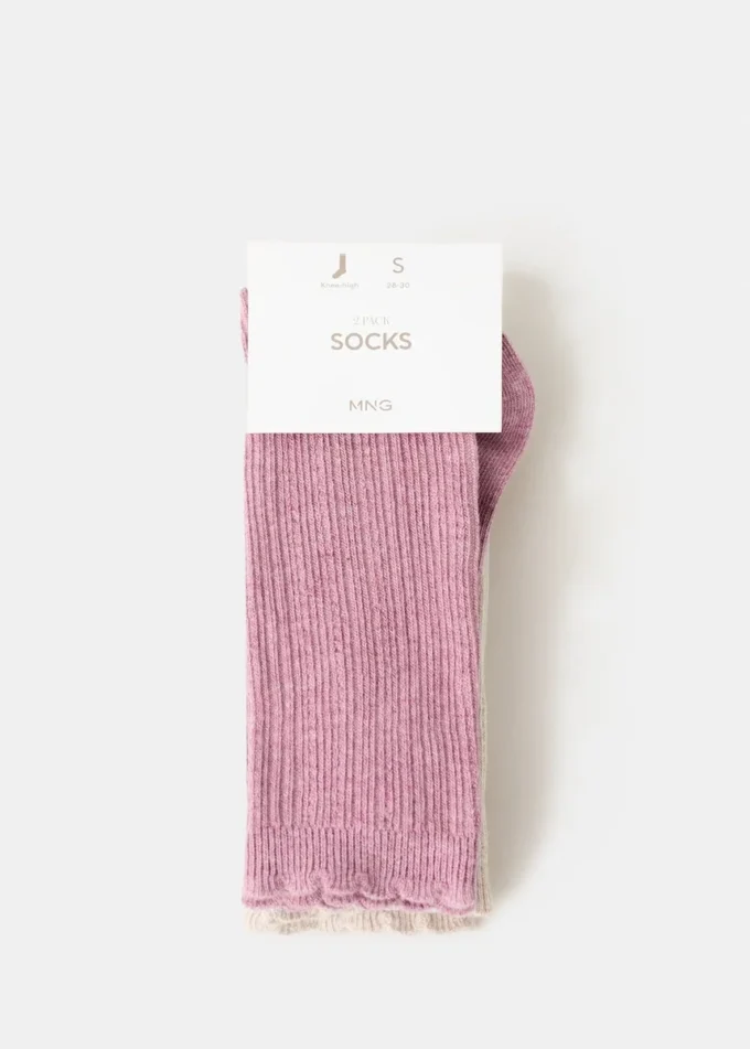 Lot de 2 paires de chaussettes côtelées Lot de 2 paires de chaussettes côtelées