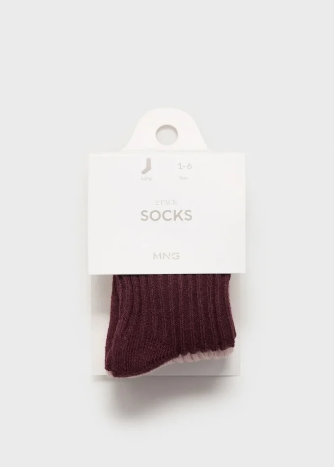 Lot de 2 paires de chaussettes côtelées