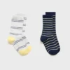 Lot de 2 paires de chaussettes rayées