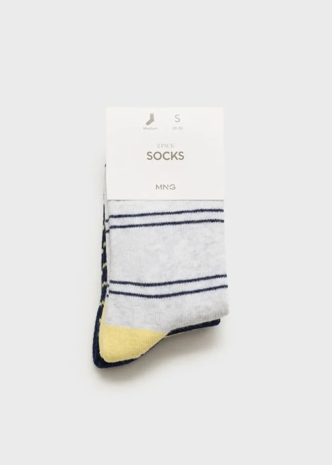 Lot de 2 paires de chaussettes rayées