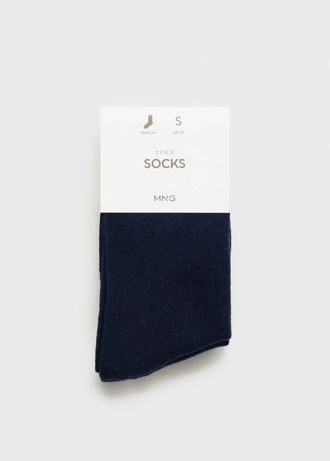 Lot de 2 paires de chaussettes unies Lot de 2 paires de chaussettes unies