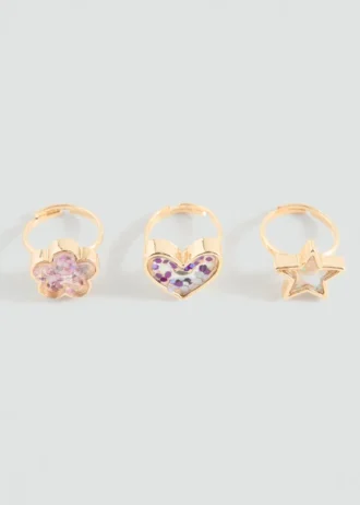 Lot de 3 bagues combinées