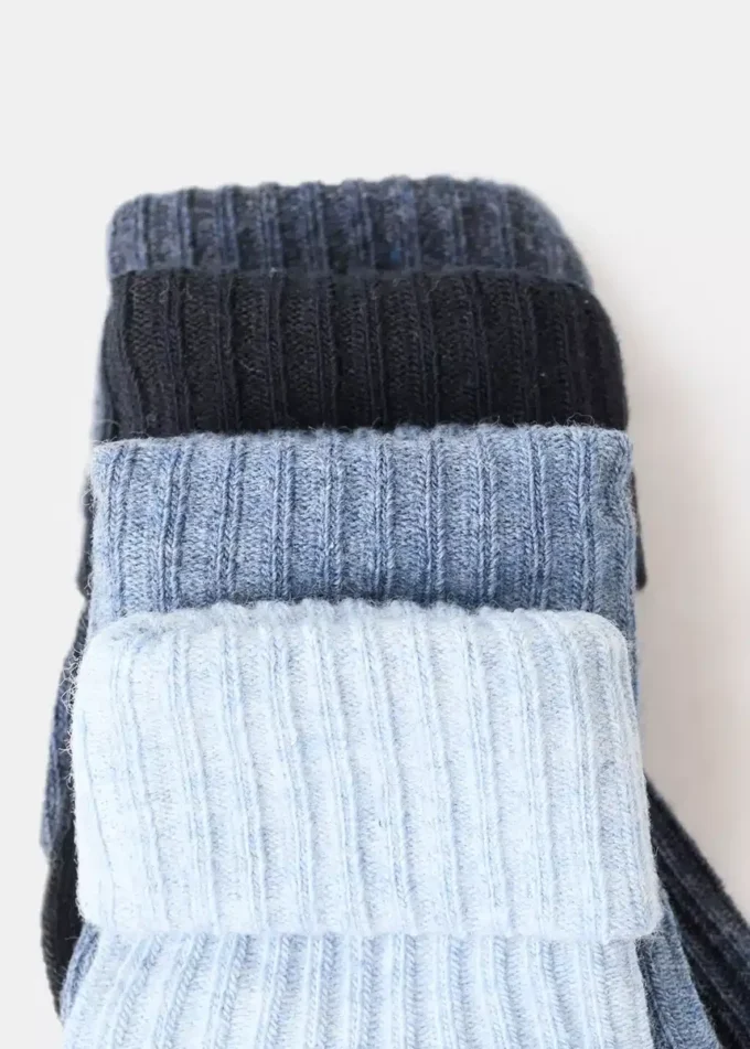 Lot de 4 chaussettes côtelées