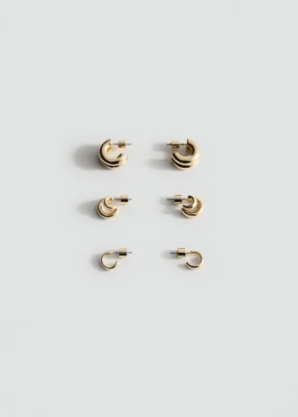 Lot de boucles d&rsquo;oreilles créoles combinées