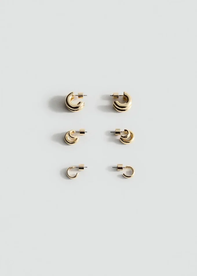 Lot de boucles d&rsquo;oreilles créoles combinées