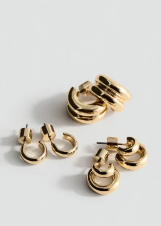 Lot de boucles d&rsquo;oreilles créoles combinées