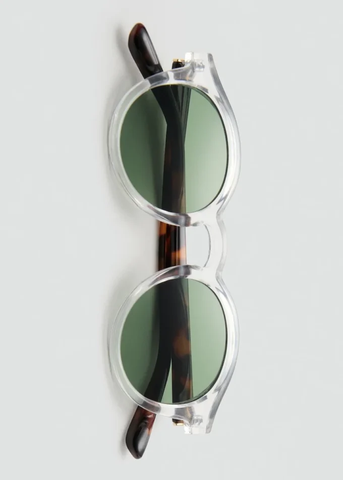 Lunettes de soleil à monture semi-transparente