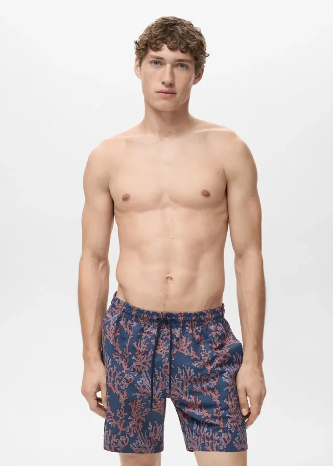 Maillot de bain à imprimé corail