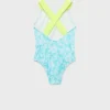 Maillot de bain imprimé dos croisé